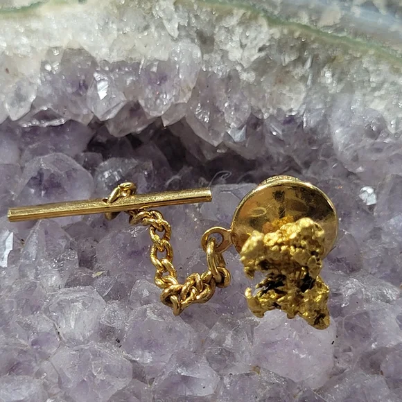 10k Gold Chip Tie Pin. - Picture 1 of 11